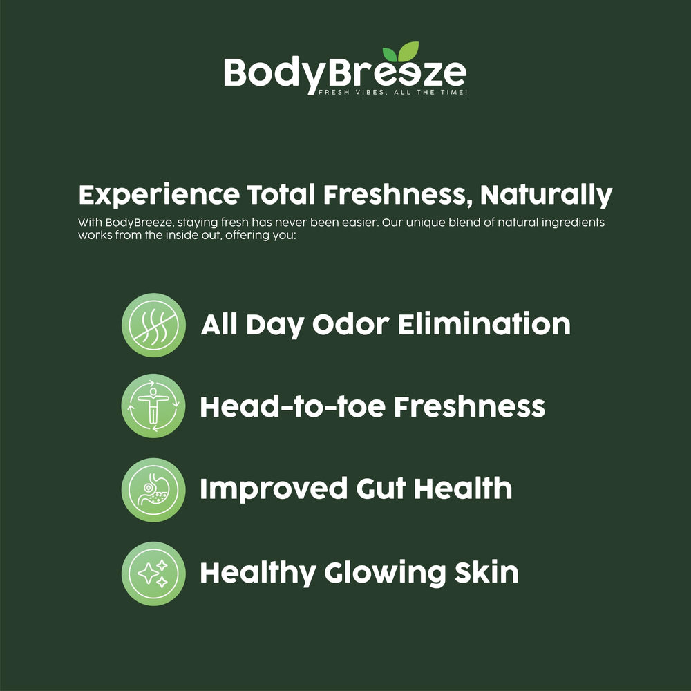 BodyBreeze skin glow close-up hints clearer skin from within.