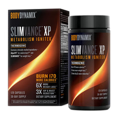BodyDynamix Slimvance XP bottle front view showing packaging and energy boost.