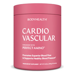 BodyHealth Cardio Vascular bottle pour shows chocolate flavor for daily use and support