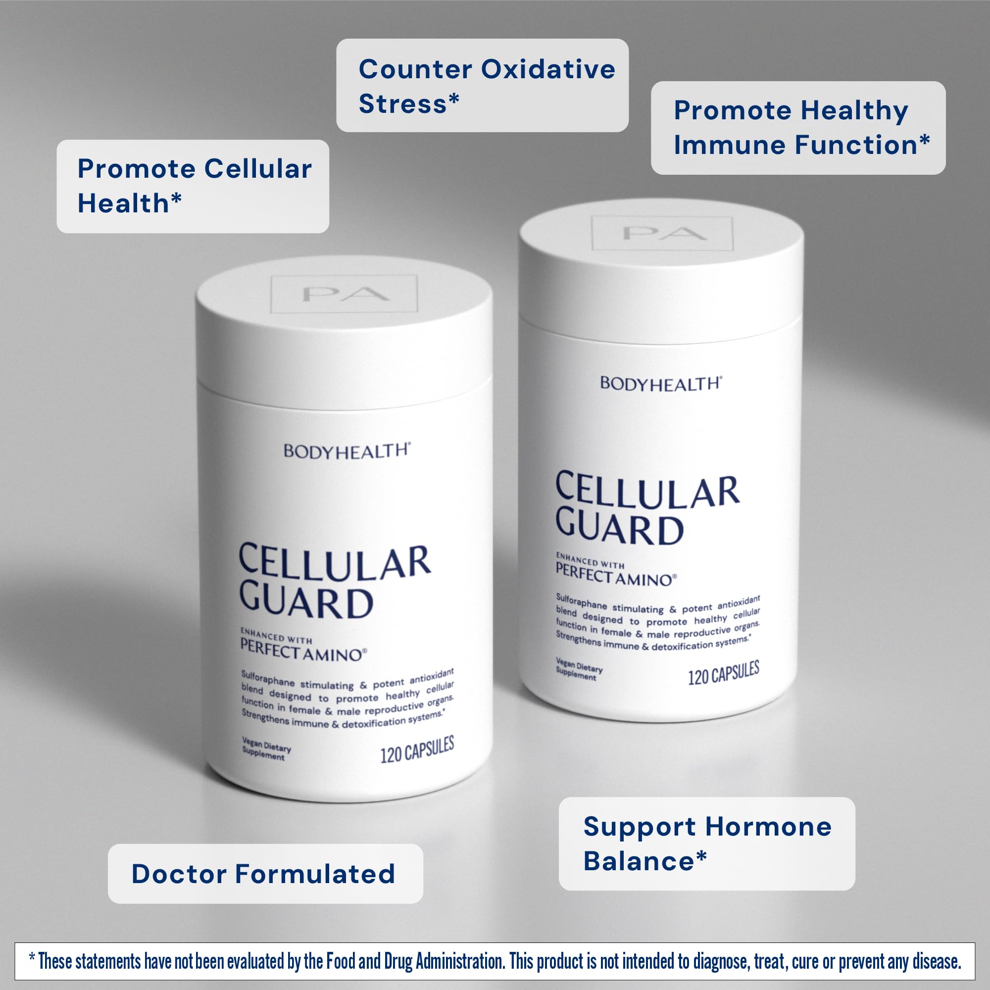BodyHealth Cellular Guard label detail emphasizing sulforaphane activation benefits.