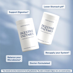 BodyHealth Digestive Enzymes bottle pour for quick daily digestion support