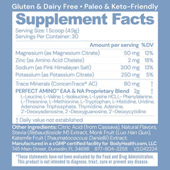 BodyHealth PerfectAmino Electrolytes in a shaker for post-workout refreshment
