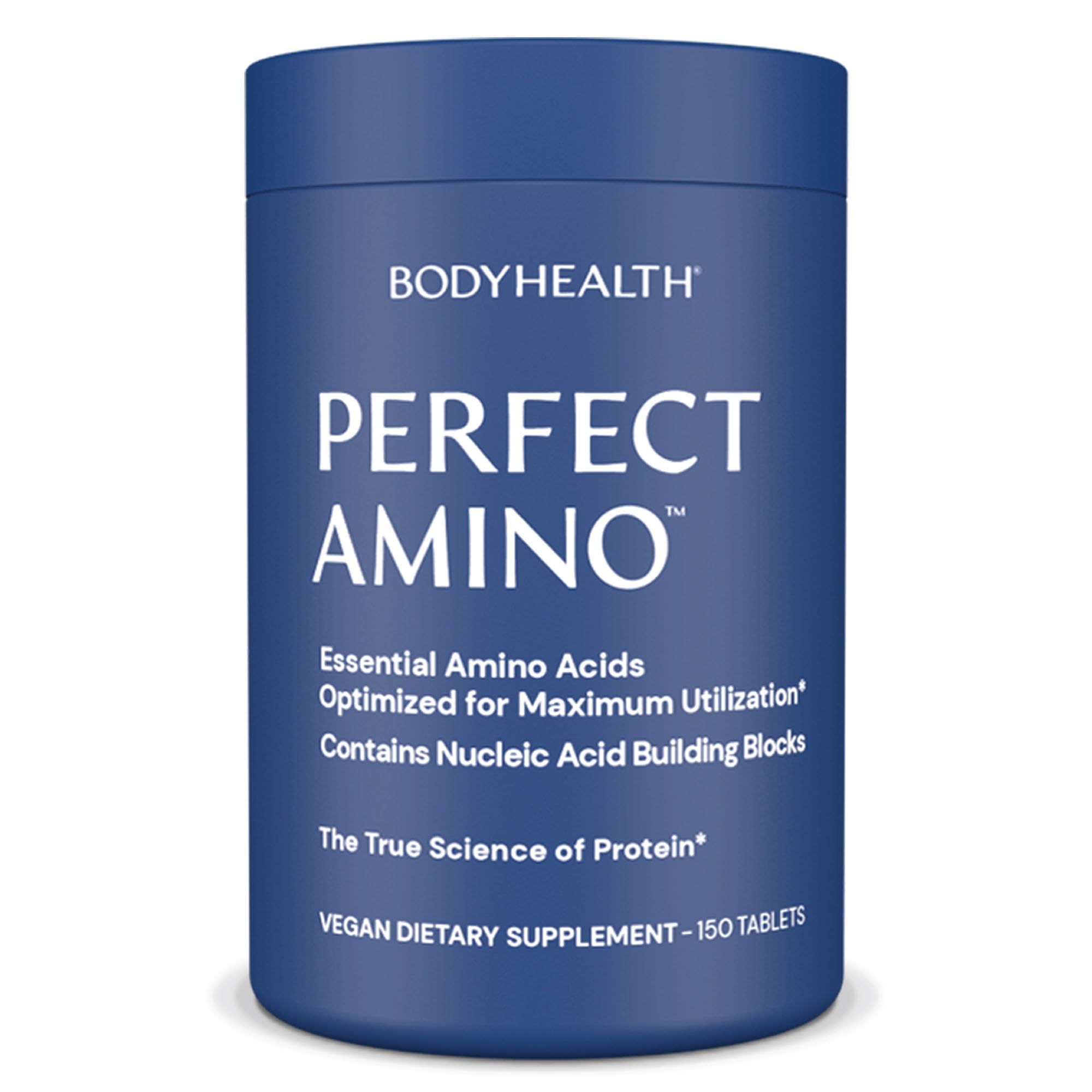 BodyHealth PerfectAmino bottle front for convenient workout recovery