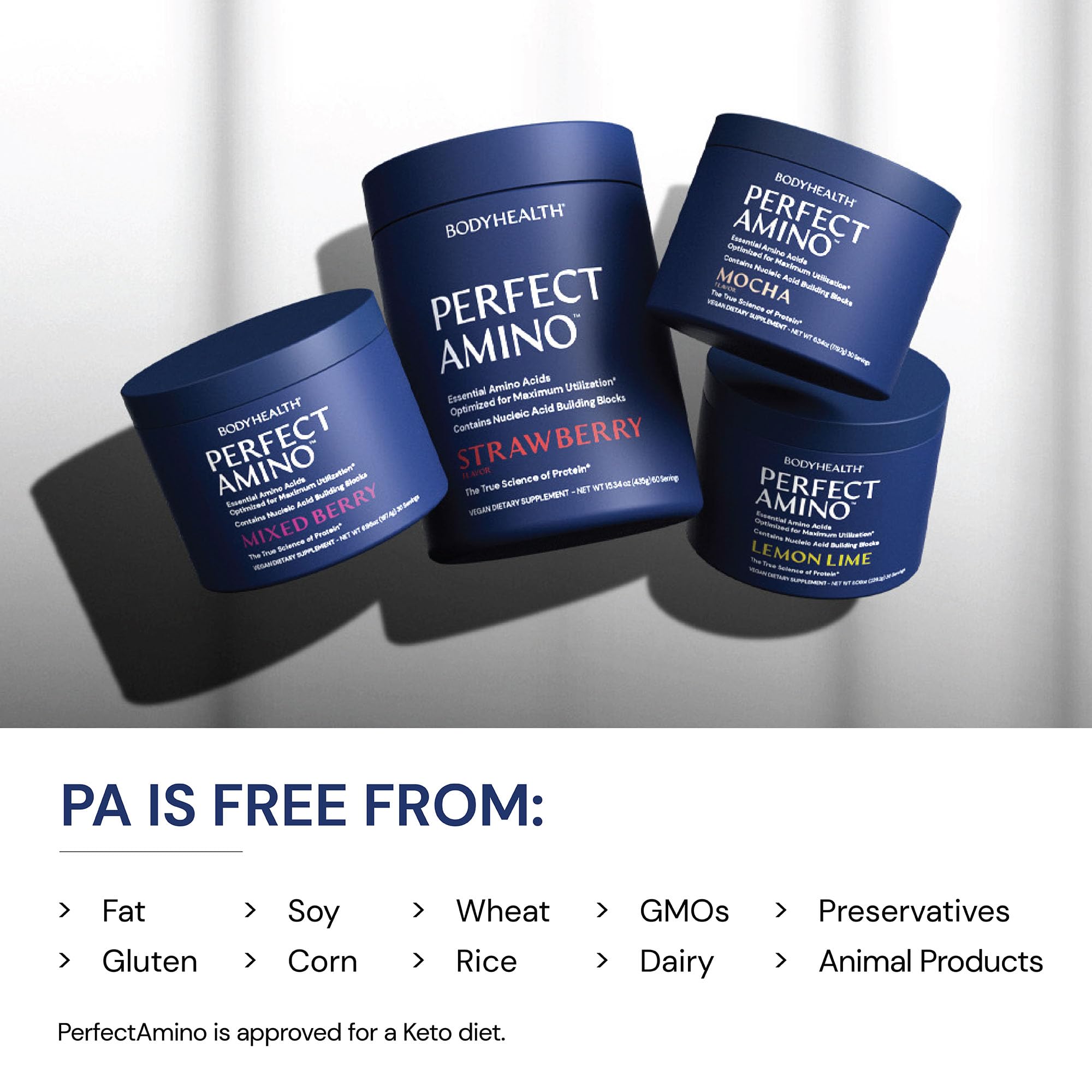 BodyHealth PerfectAmino Vanilla mixed in water for hydration and recovery support.
