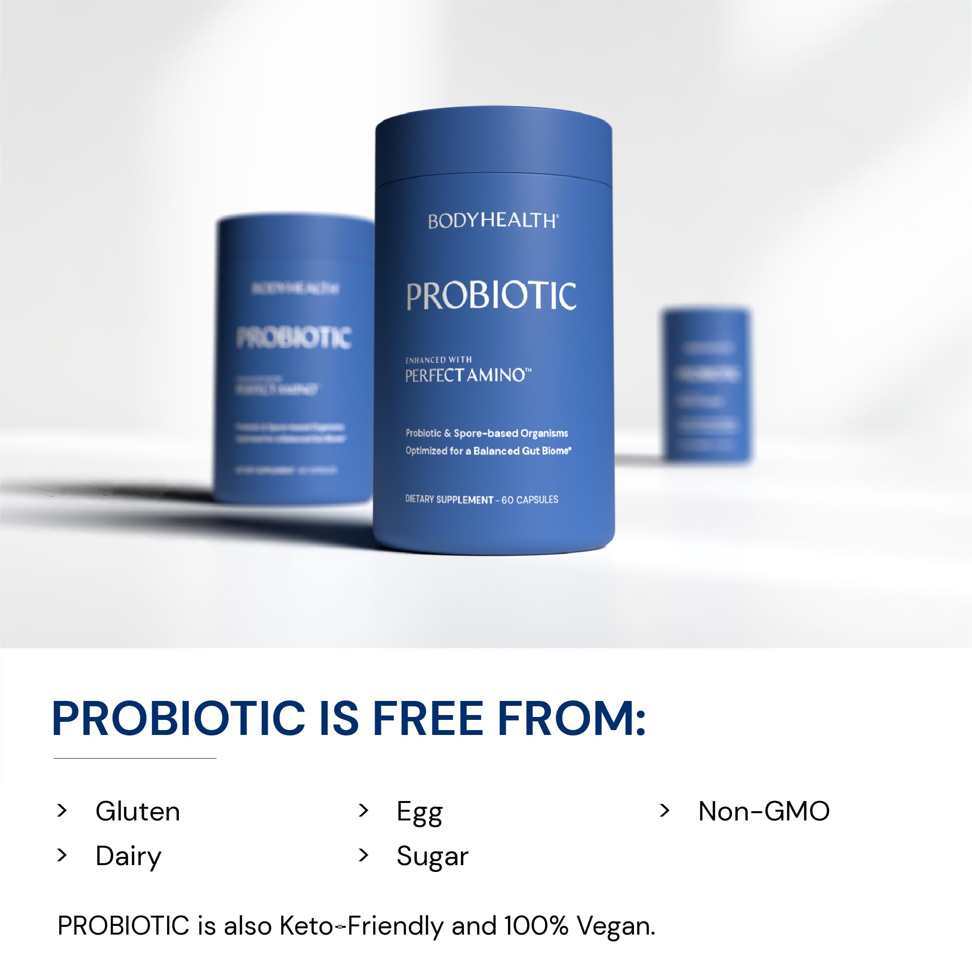 BodyHealth Probiotic packaging with usage cues for routines