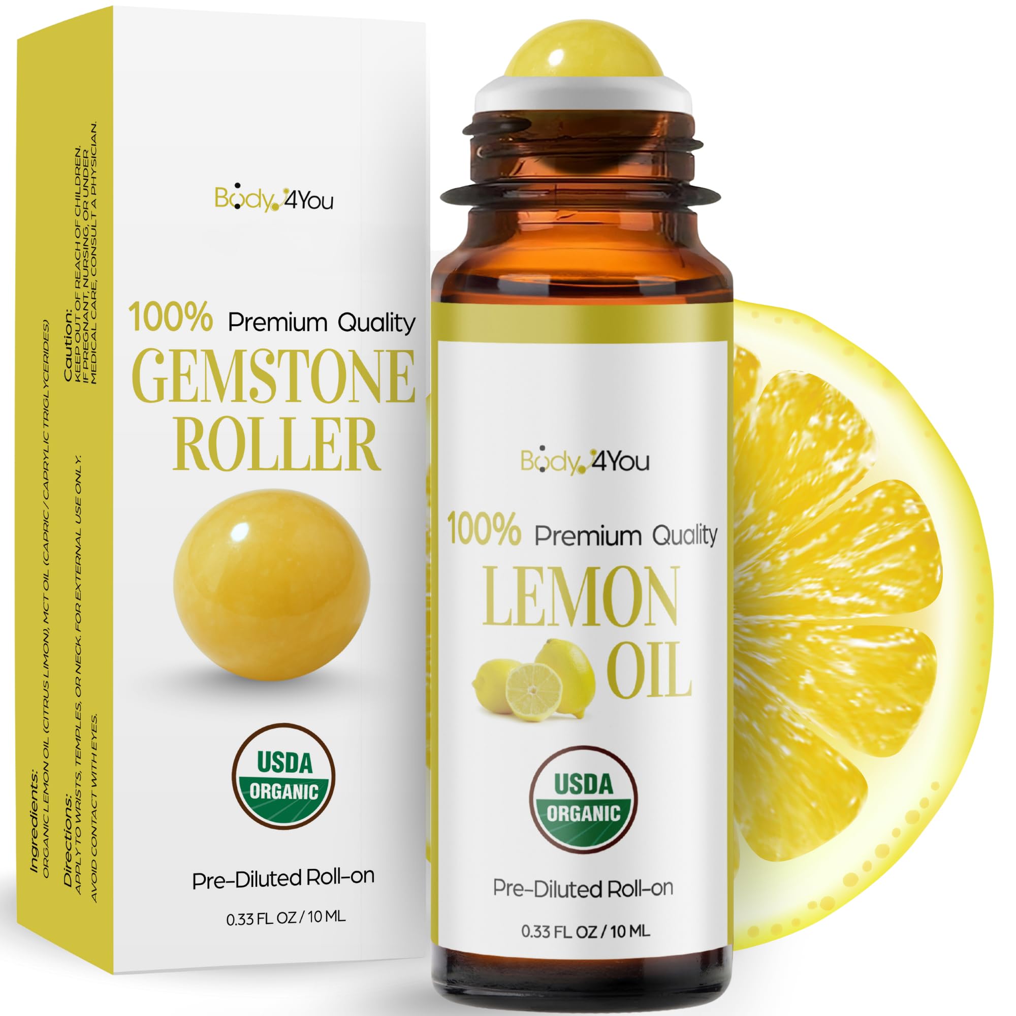 BodyJ4You Lemon Roll On bottle with travel-friendly 10ml size for uplifting moments