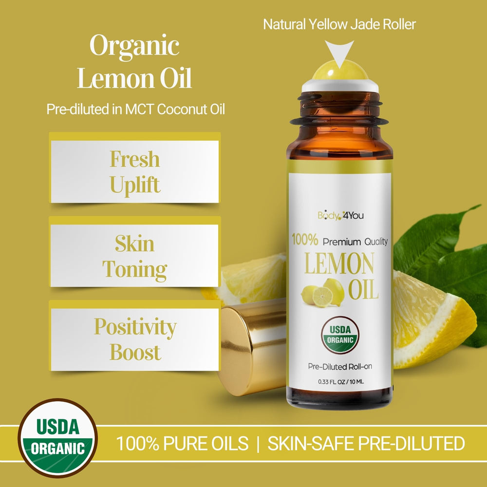 BodyJ4You Lemon Roll On jade stone roller for smooth, precise application
