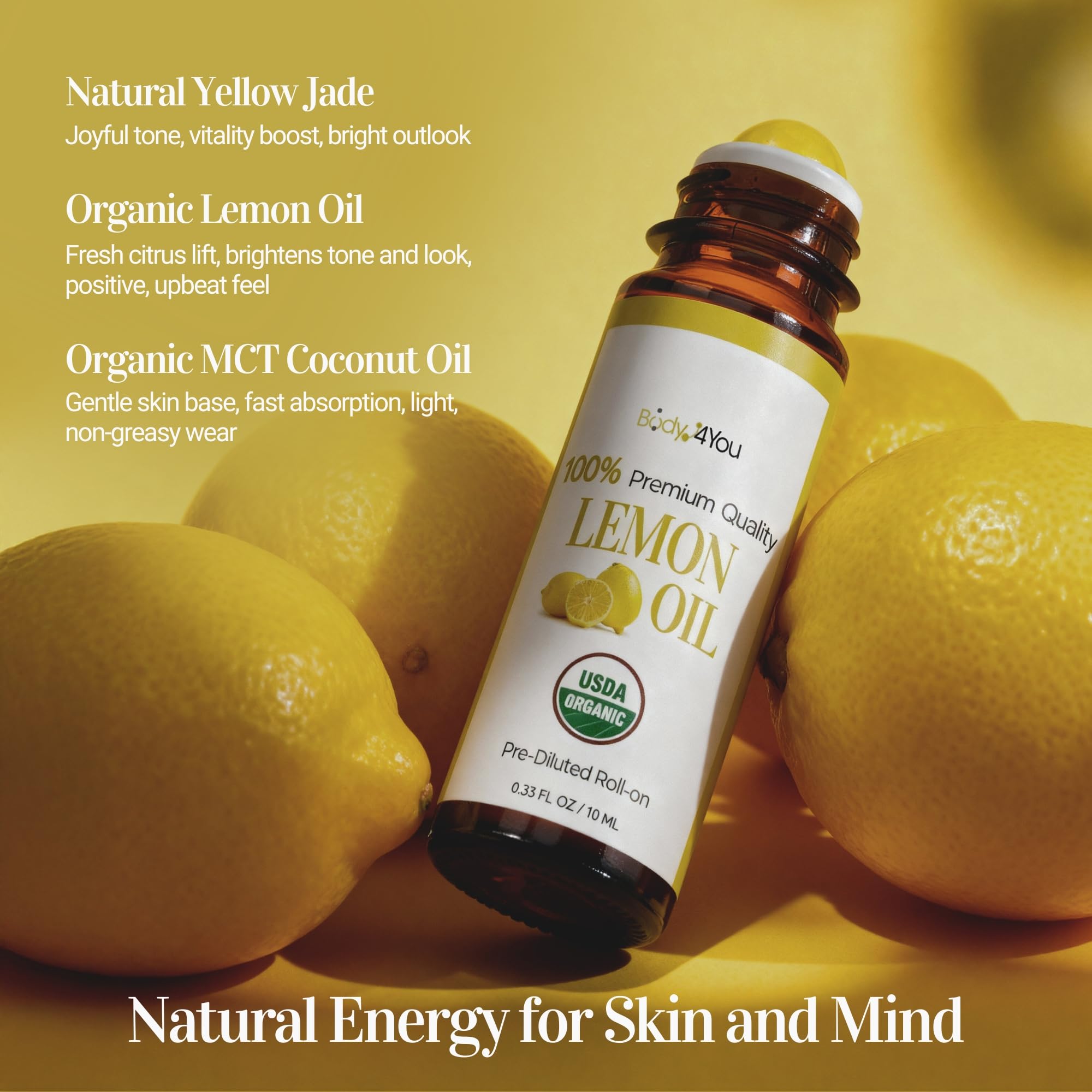 BodyJ4You Lemon Roll On 10ml travel size ideal for on-the-go use