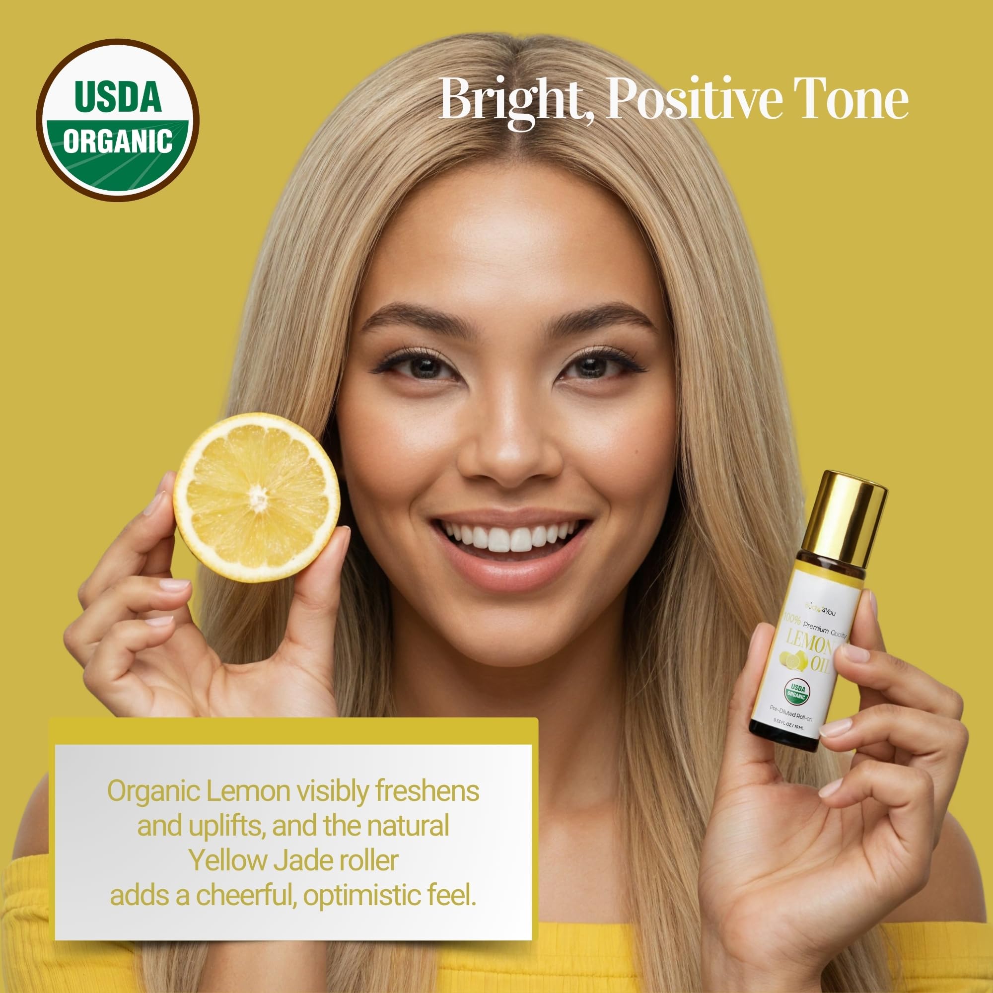 BodyJ4You Lemon Roll On on the wrist for quick refresh and aroma