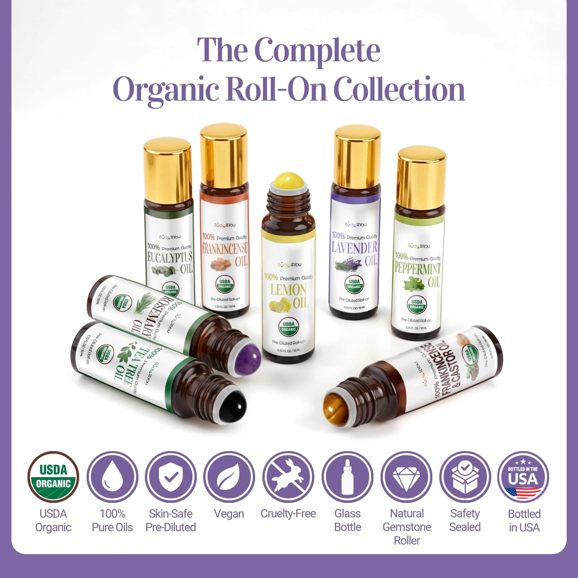 BodyJ4You organic ingredients label shows USA bottled quality.