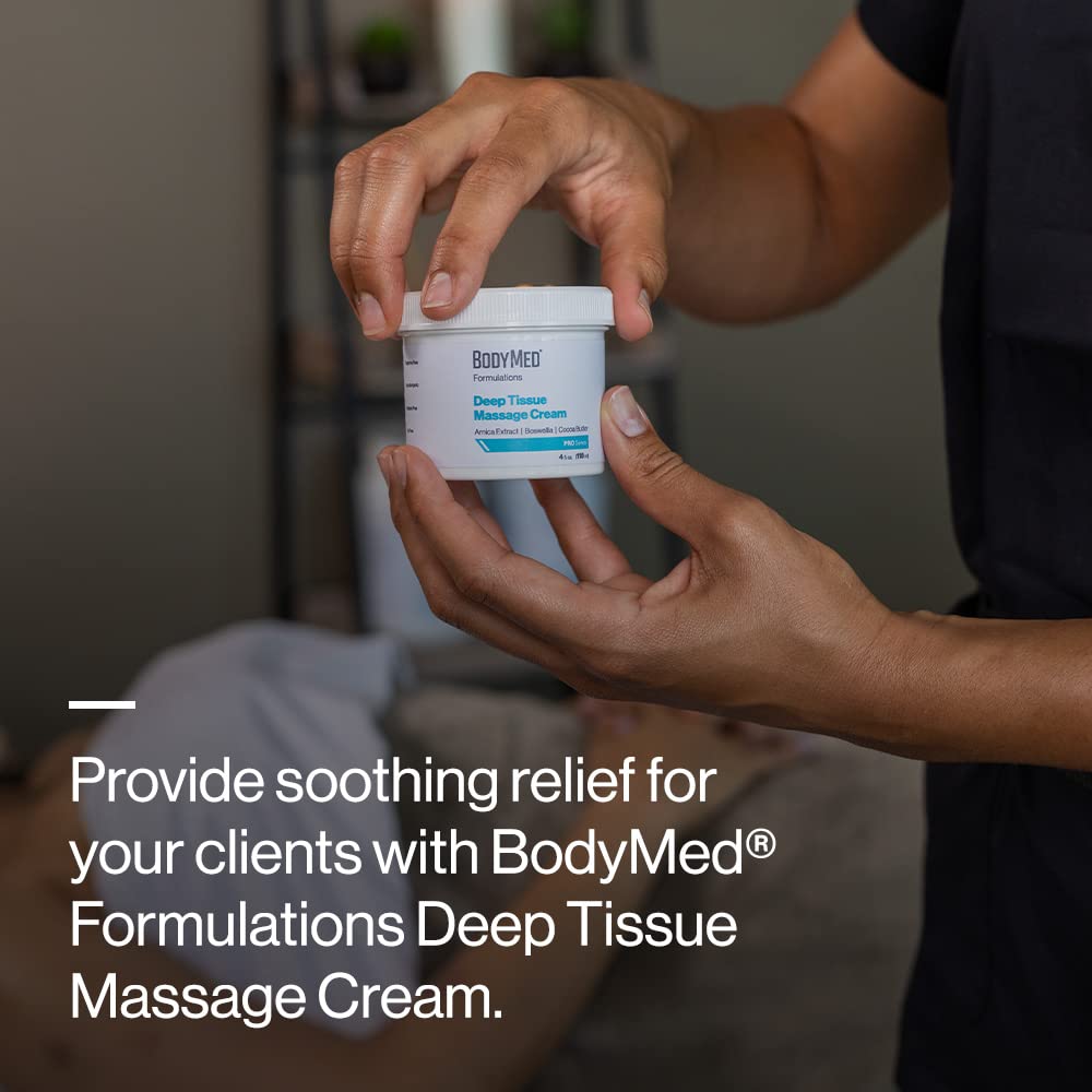 BodyMed Long-glide massage cream ensuring smooth transfer across strokes.