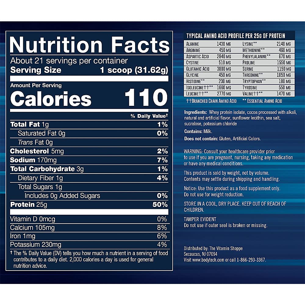 BodyTech Whey Protein Isolate being poured into a glass for quick post-workout recovery