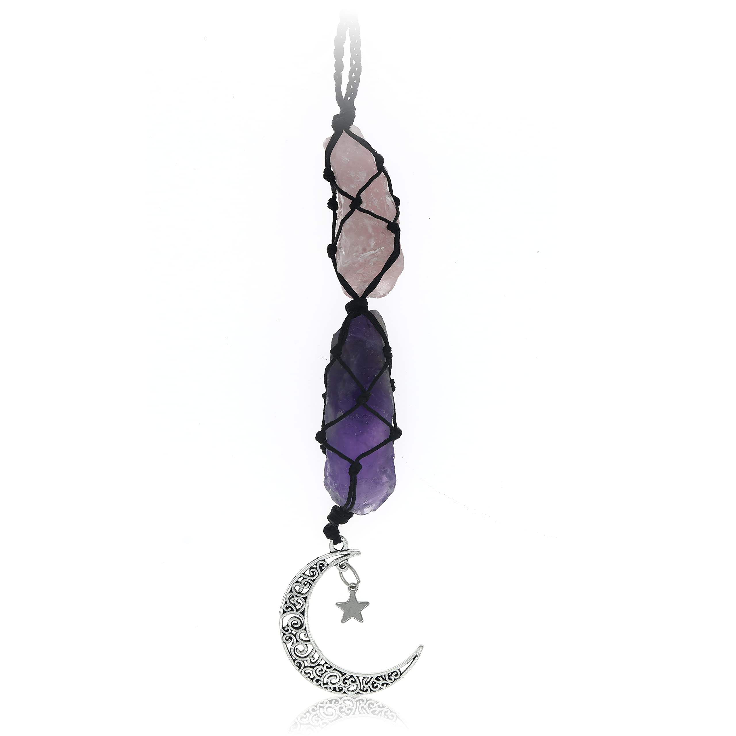 BOHO GARDEN crystal hanging car charm purple rear-view mirror decor