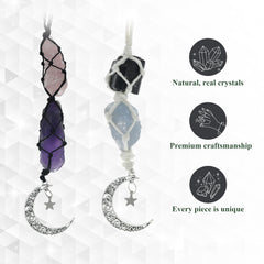 BOHO GARDEN Hanging Car Charm moon and star dangle for uplifting vibes