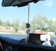 BOHO GARDEN rearview mirror crystal decor in a car