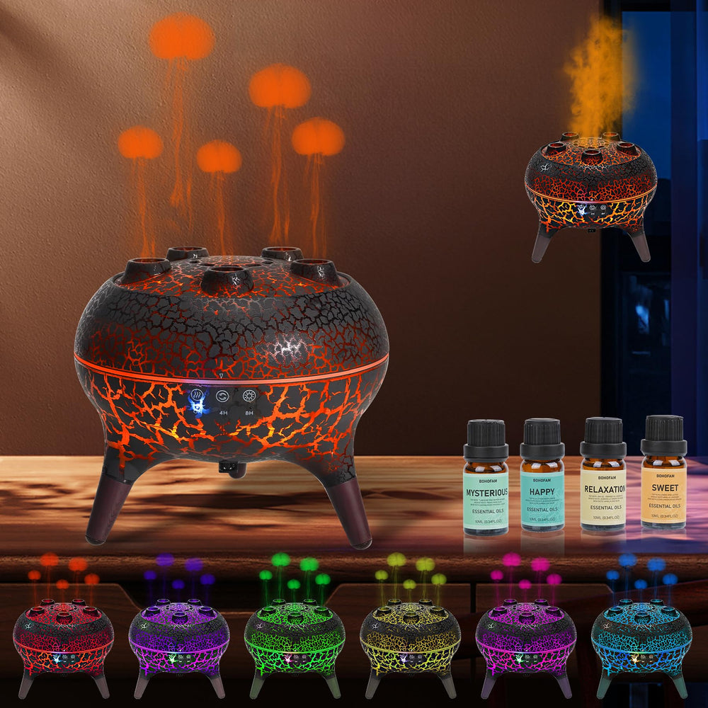 BOHOFAM jellyfish diffuser on table delivering calming home ambience