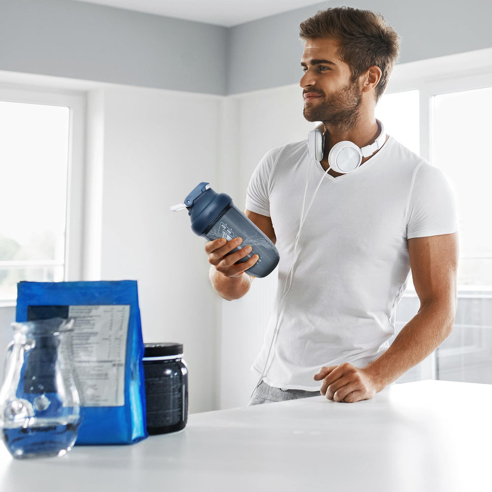 boieioe Tritan plastic shaker bottle shows BPA/BPS free construction.