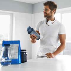 boieioe Tritan plastic shaker bottle shows BPA/BPS free construction.