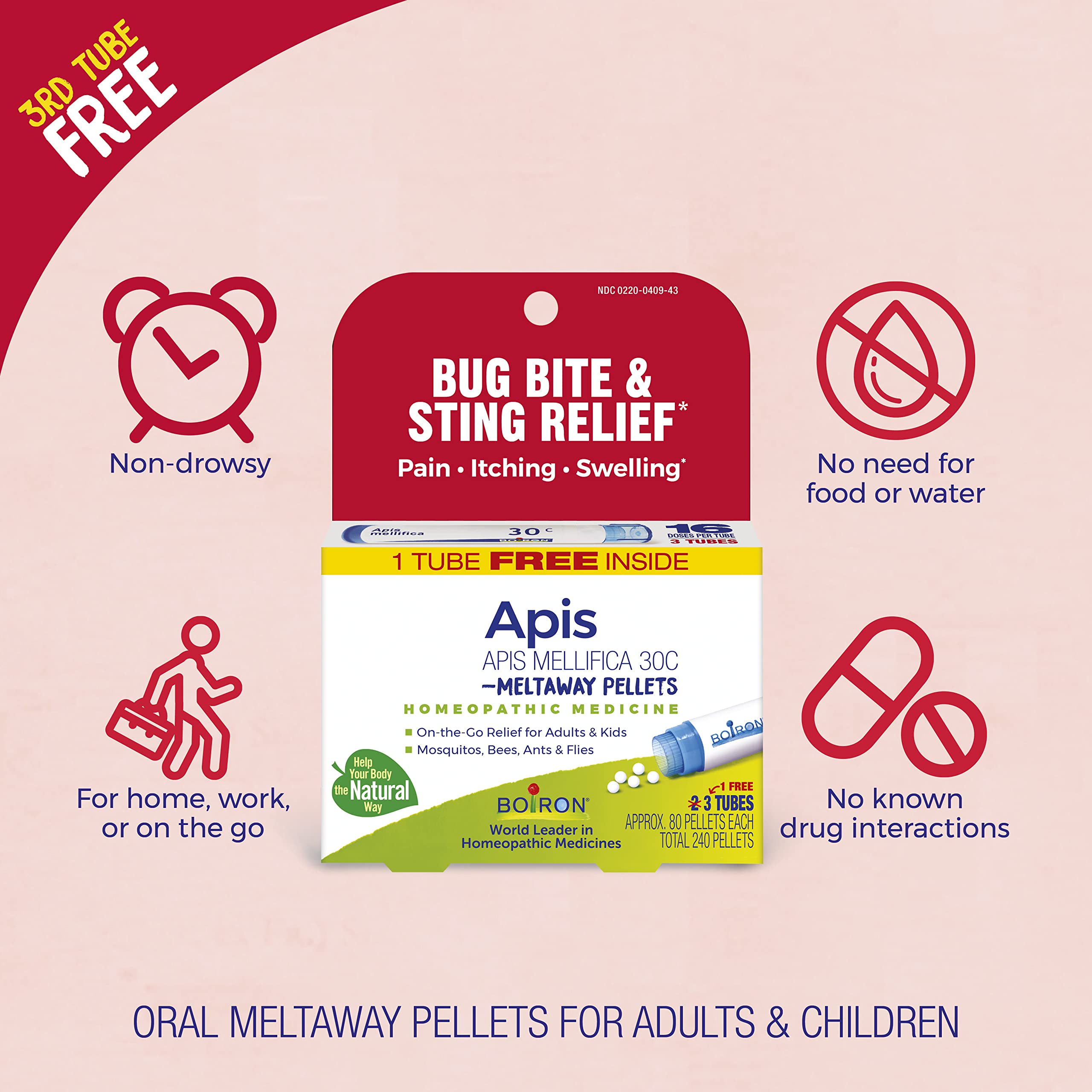 Boiron Apis Mellifica 30C bonus pack tubes with 48 doses