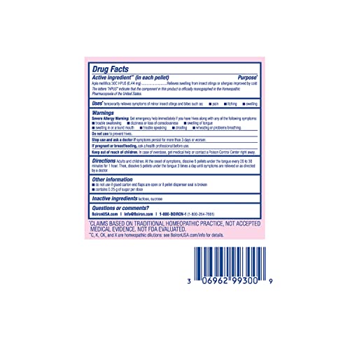 Boiron Apis Mellifica 30C packaging without artificial preservatives