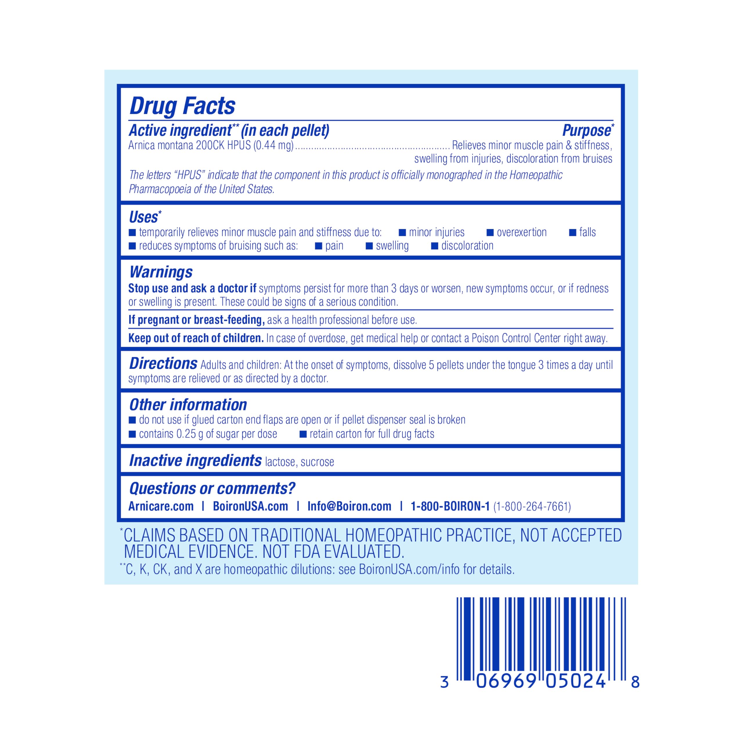 Boiron Arnica 200CK European Arnica for purity.