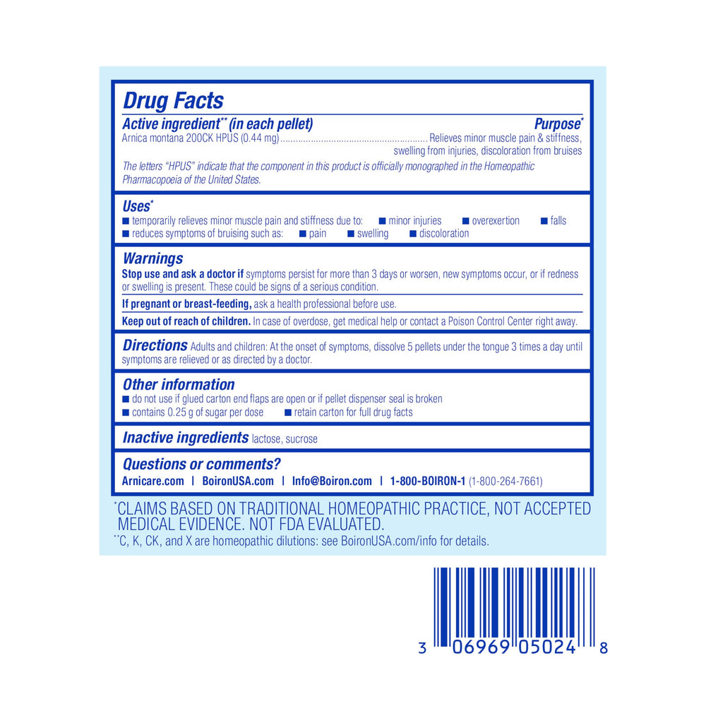 Boiron Arnica 200CK European Arnica for purity.