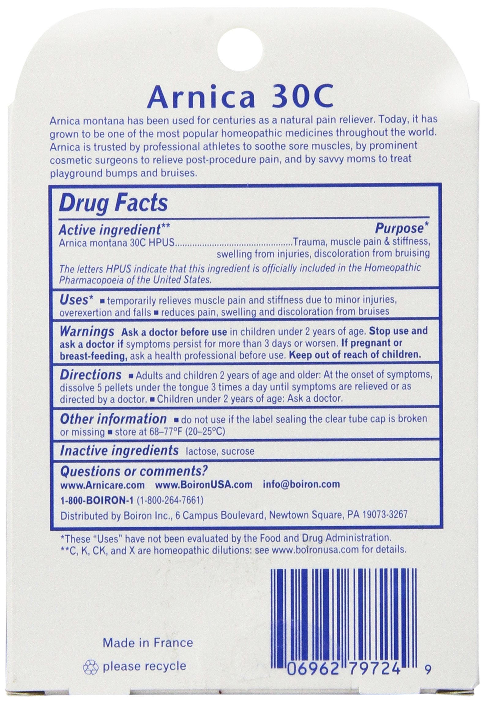 Boiron Arnica 30C pellets dissolving under tongue for easy administration