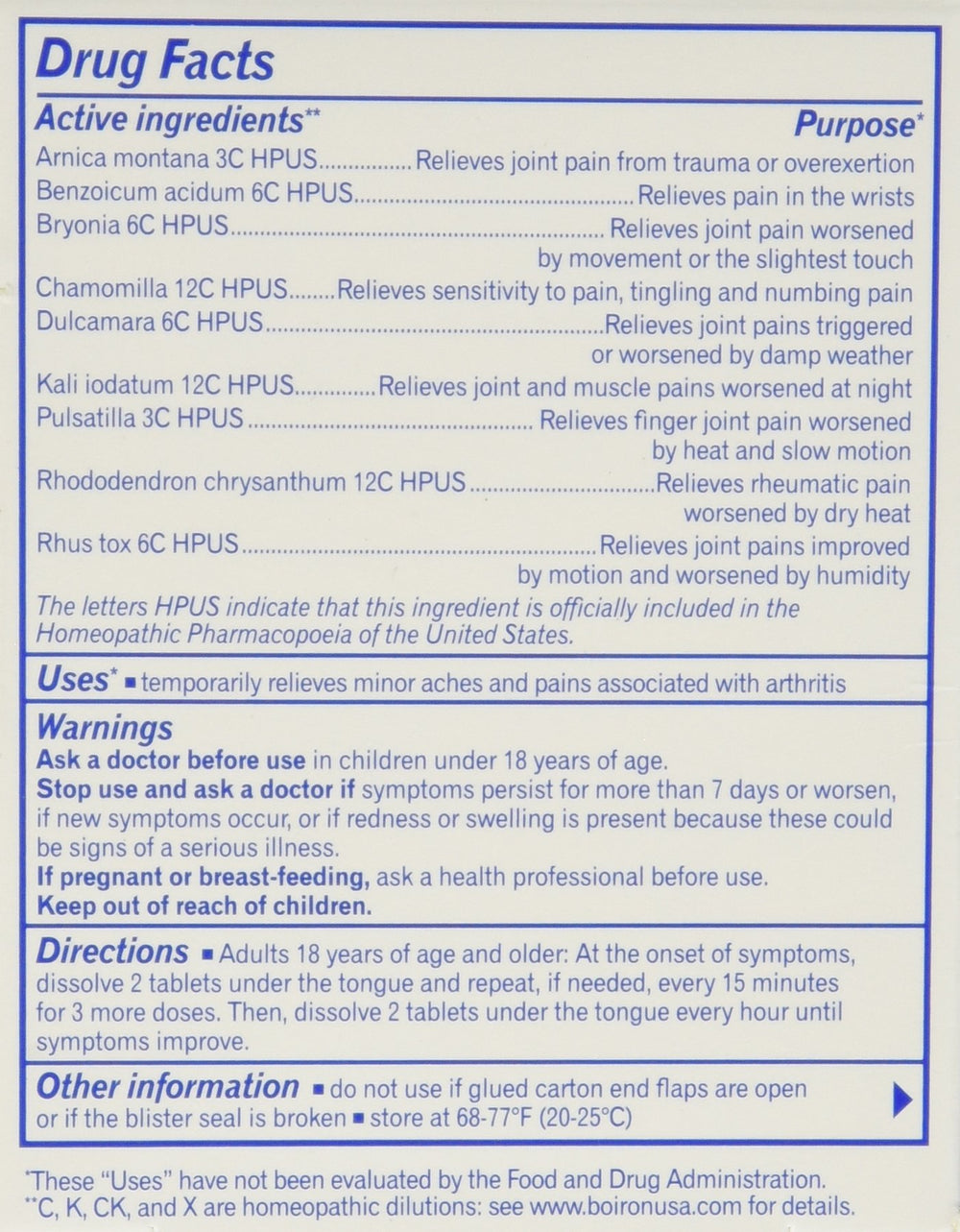 Boiron Arnicare Arthritis tablets dissolving on tongue for easy intake