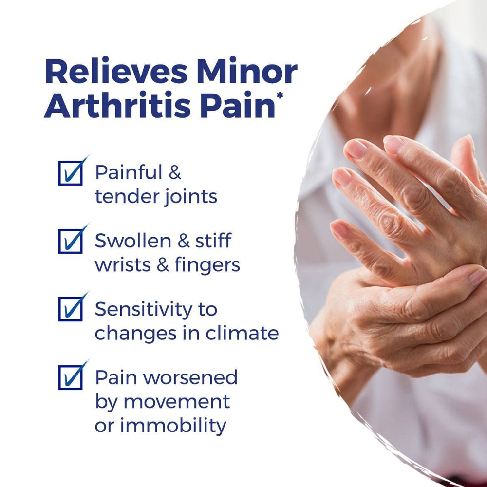 Boiron Arnicare Arthritis Tablets dissolving in mouth for quick flare-up relief.