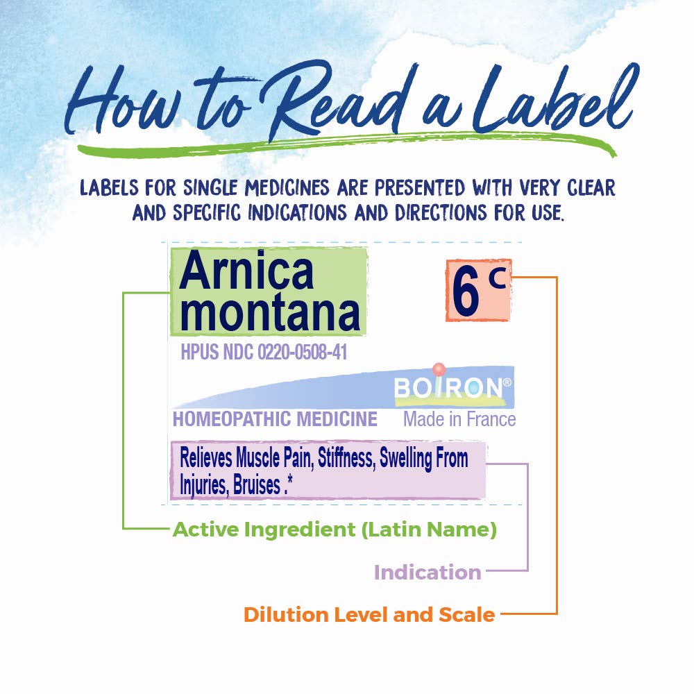 Boiron Bryonia natural dilutions graphic communicates gentle, plant-based approach.