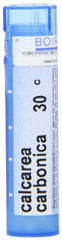 Boiron Calcarea Carbonica 30C pellets close-up with label for easy dosing