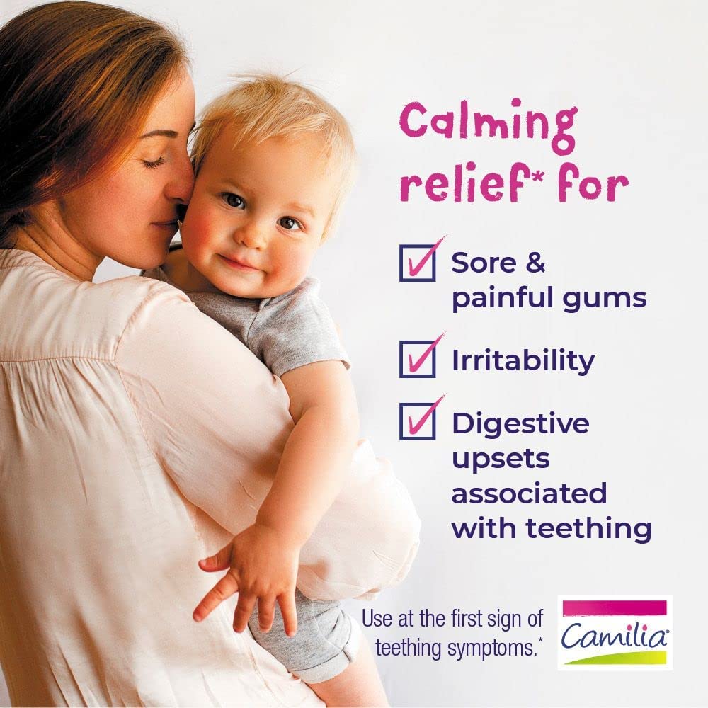 Boiron Camilia teething drops dose-tubes showing pre-measured, mess-free doses