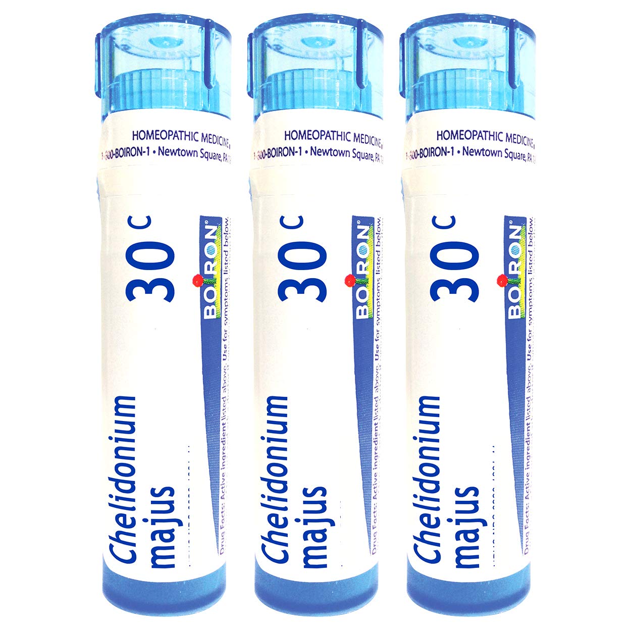 Boiron Chelidonium 30C pellets in tubes for nausea relief on the go