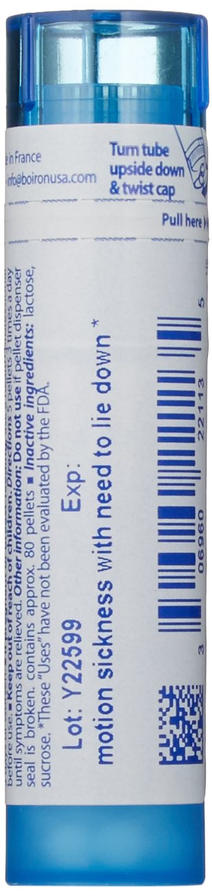 Boiron Cocculus Indicus 30C pills offer portable motion support.
