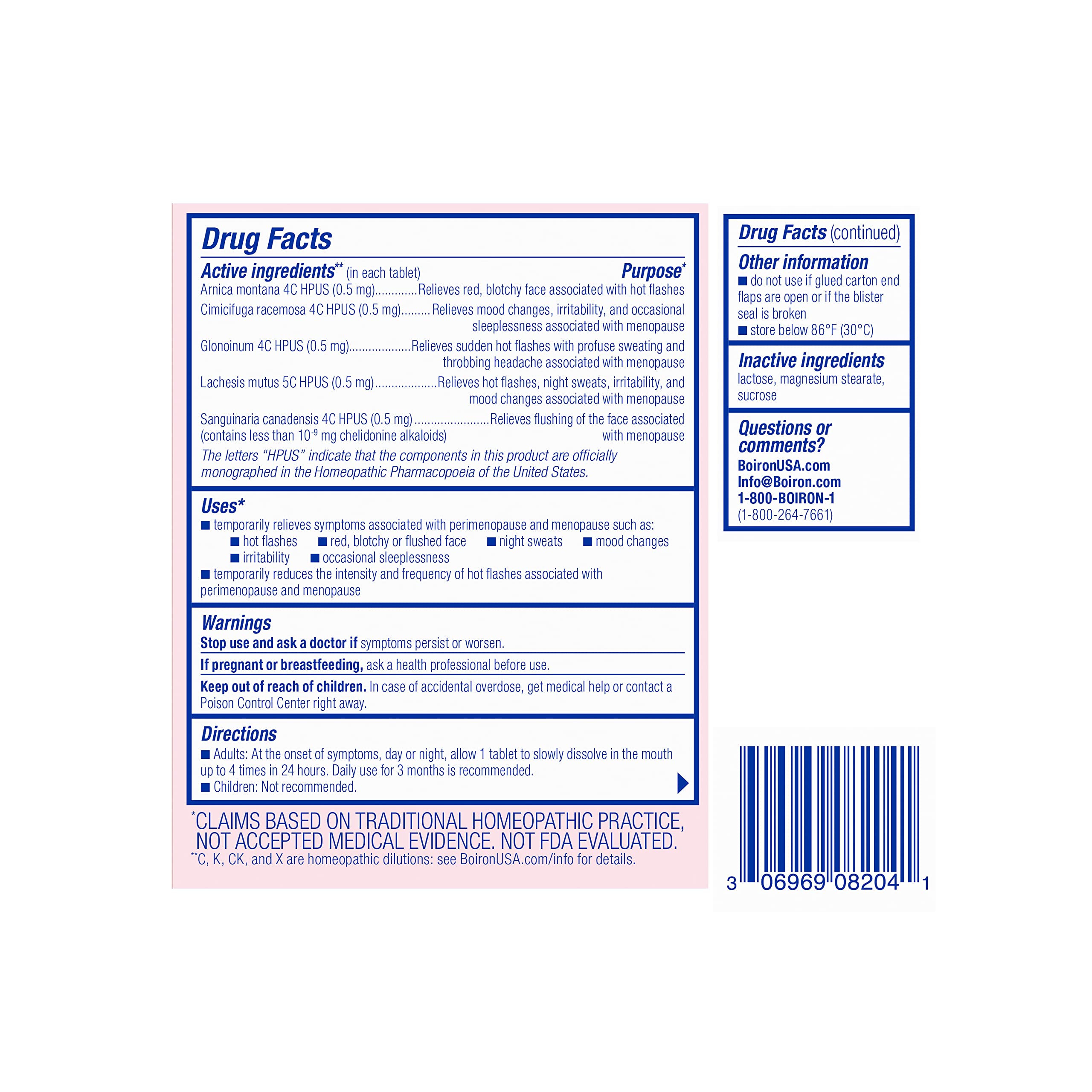 Boiron Cyclease Menopause box indicates HSA/FSA eligibility.