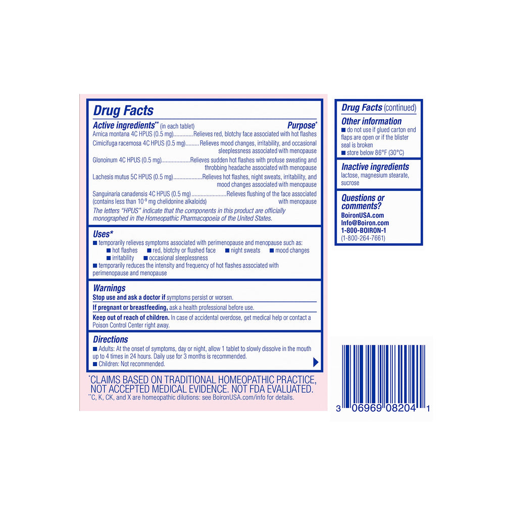 Boiron Cyclease Menopause box indicates HSA/FSA eligibility.