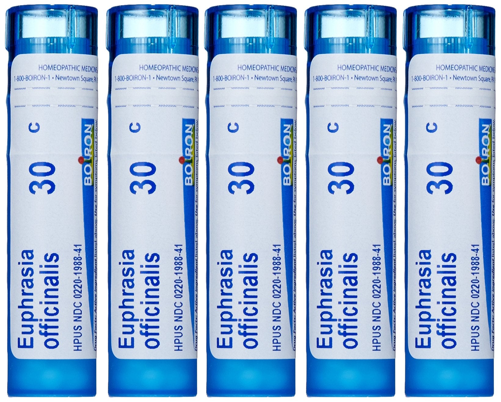 Boiron Euphrasia 30C pellets pack for compact, on-the-go eye care.