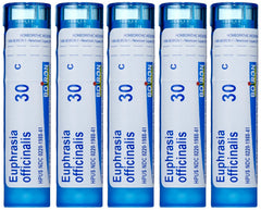 Boiron Euphrasia 30C pellets pack for compact, on-the-go eye care.