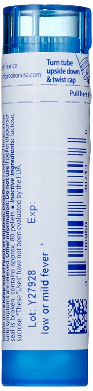 Boiron Ferrum Phosphoricum 30C in use during early fever symptoms.