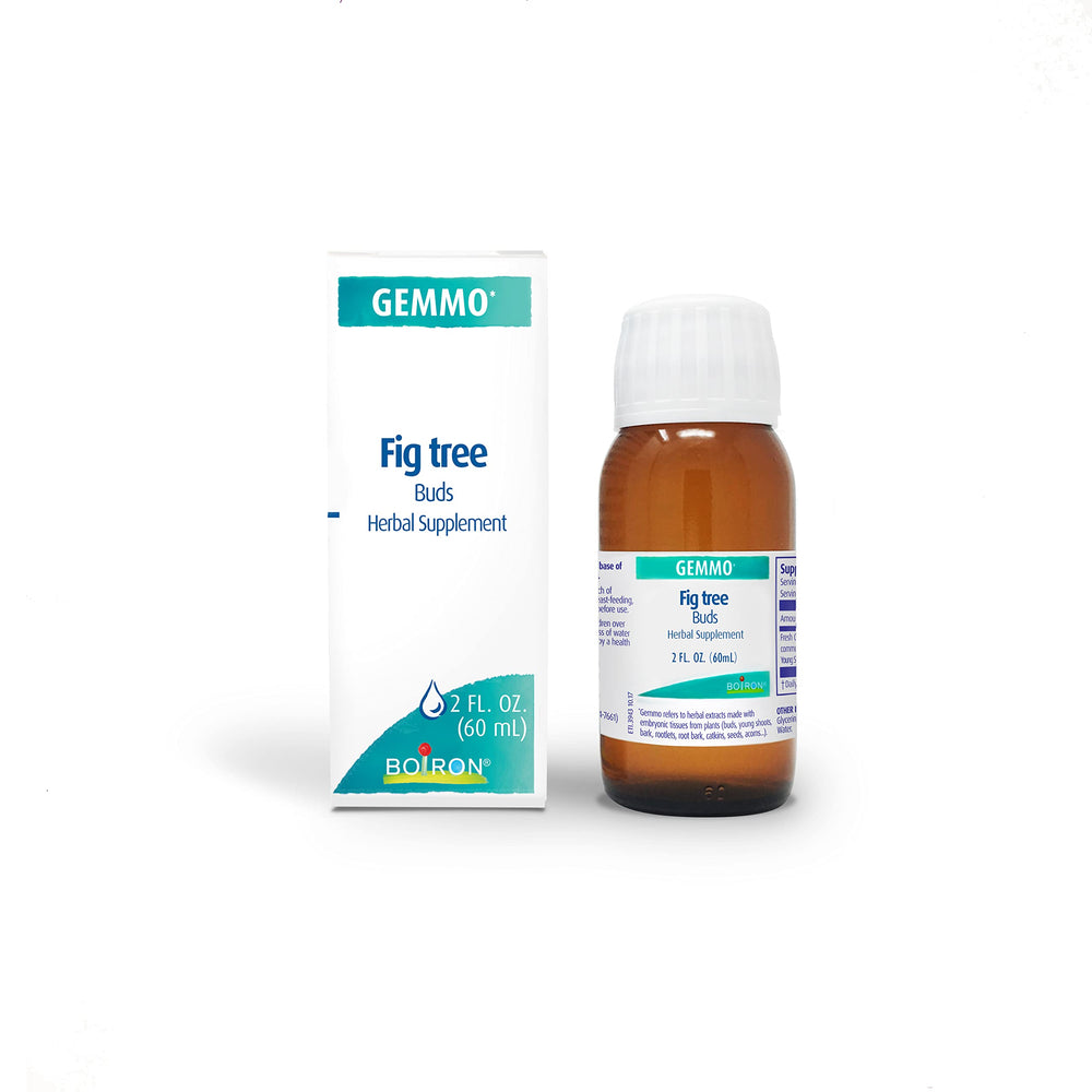 Boiron fig tree buds extract bottle with tasteless liquid for daily use.