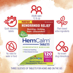 Boiron HemCalm blister pack protects tablets and keeps dispensing discreet.