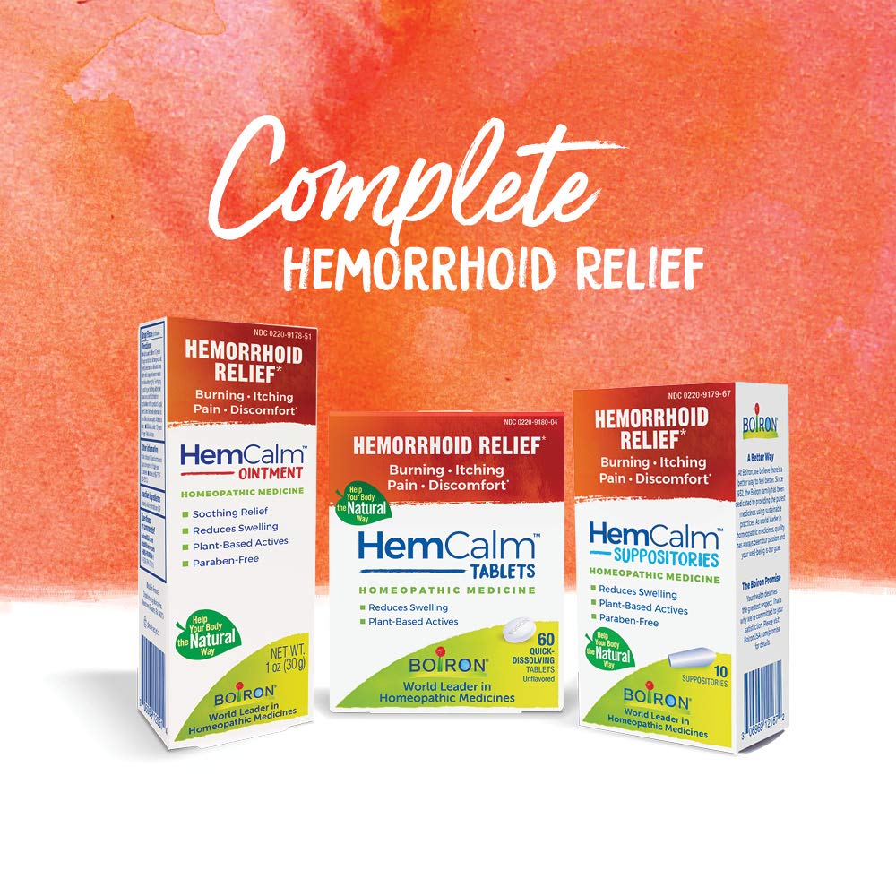 Boiron HemCalm symptom-relief illustration highlighting everyday comfort.