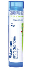 Boiron Histaminum Hydrochloricum 6C bottle label for targeted allergy relief.