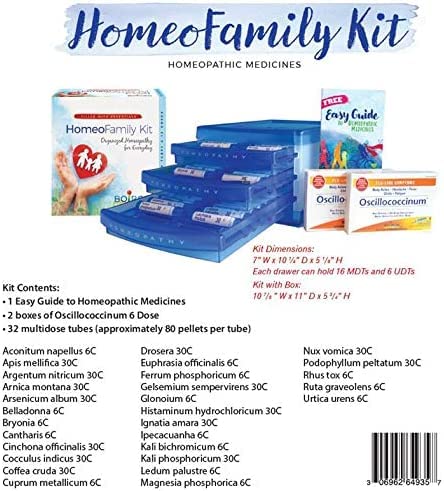 Boiron Homeo Family Kit tubes array displaying 6C and 30C dilutions.