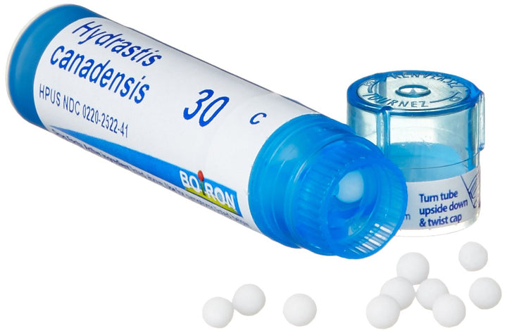 Pellets dispensing from Hydratis Canadensis 30C tube for on-the-go relief