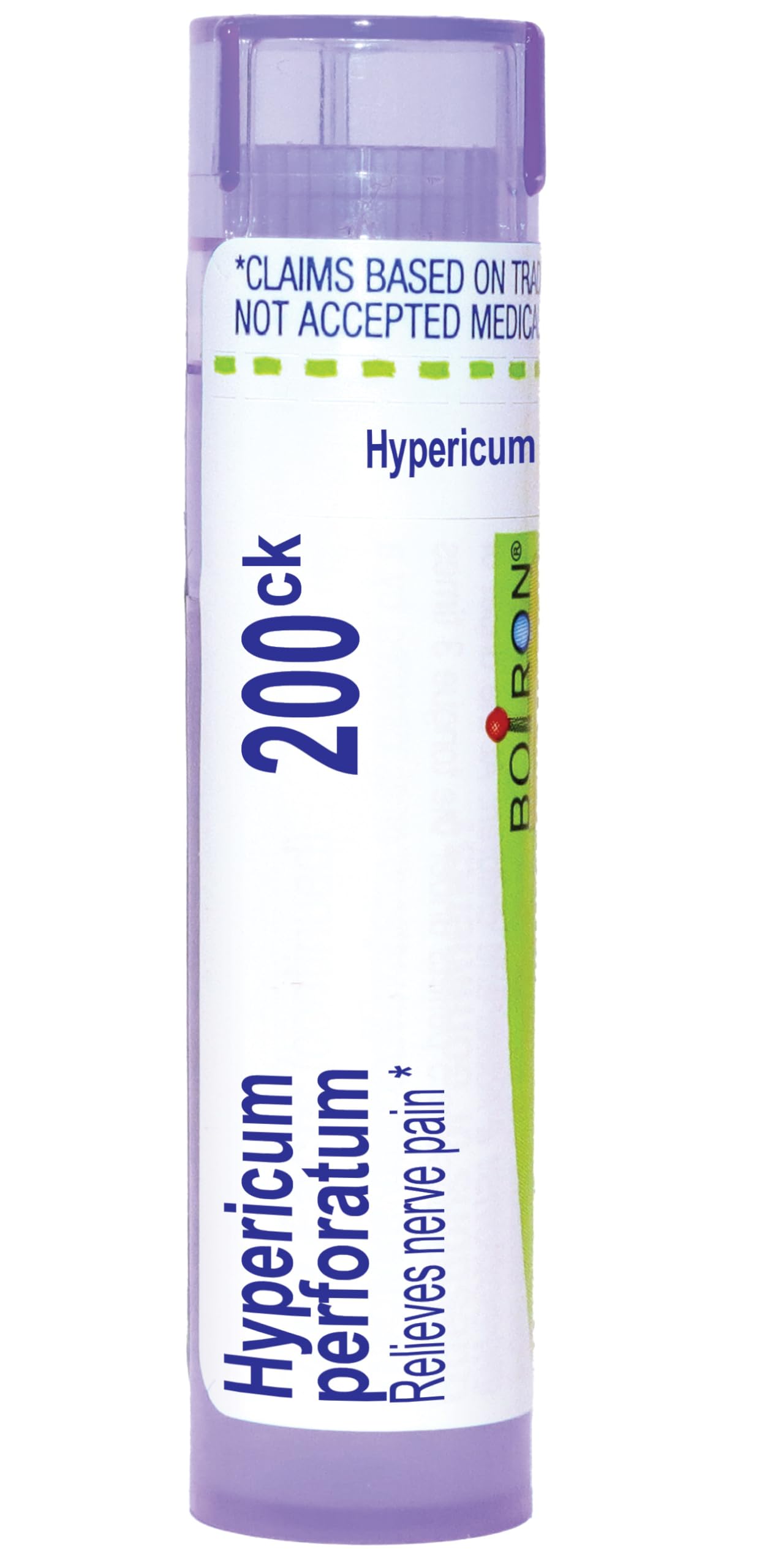 Boiron Hypericum Perforatum 200CK bottle for convenient nerve pain support on the go