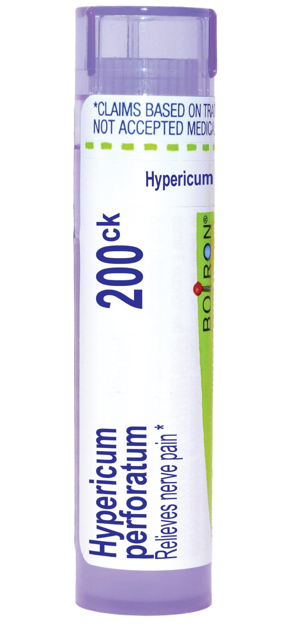 Boiron Hypericum Perforatum 200CK bottle for convenient nerve pain support on the go