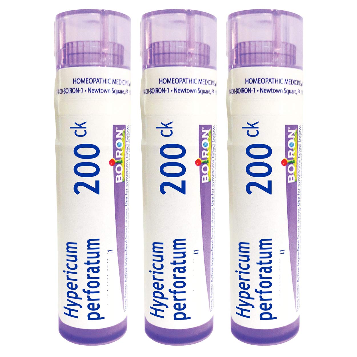 Boiron Hypericum perforatum 200CK tubes for convenient multi-dose dosing at home.