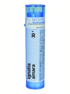 Boiron Ignatia Amara 30C pellets in bottle for moments of emotional tension.