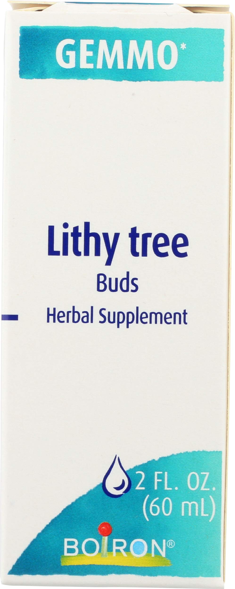 Boiron Lithy Tree bottle label highlights gemmo origin Viburnum lantana.